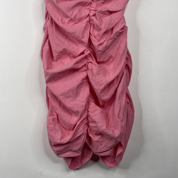 2/$30 ZARA Cut-out Draped Dress Pink Gathered Cutout Plunging Halter #7049 - Picture 8 of 16
